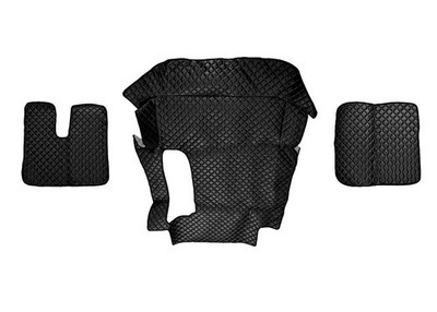 Schwarz Fußmatten Eco Leder Bezüge für Mann TGA 2000-2010 Breit / Lefthdrive