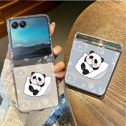 For Motorola Razr 50 40 Ultra Shockproof Cute Panda Hard PC Folding Case Cover - Picture 1 of 18