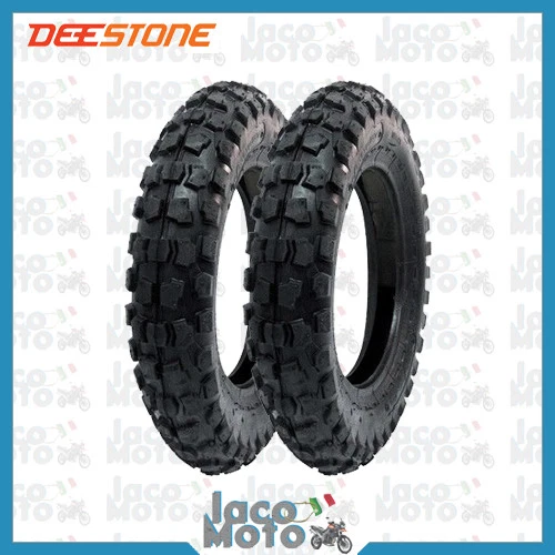 Coppia 2 Copertoni Gomme Pneumatici 100 90 10 PIAGGIO APE 50 CROSS Tassellata 6P