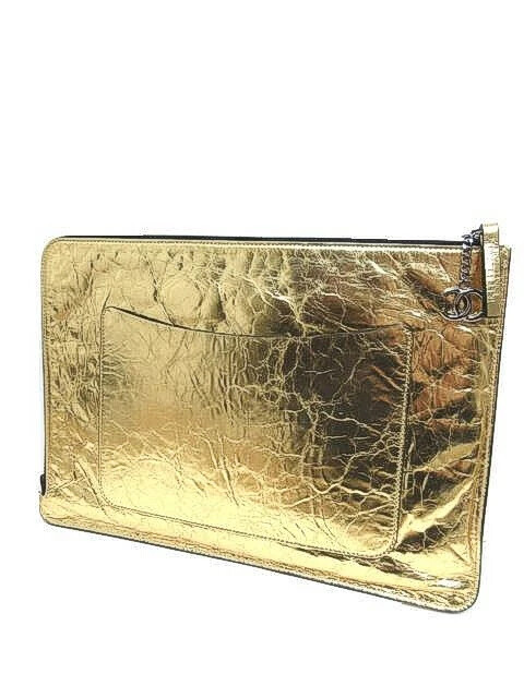 モグモグ 様♡CHANEL メタリックレザー　VOTEZ COCO クラッチ CHANEL VOTEZ COCO Leather Clutch Bag Gold color Authentic Women