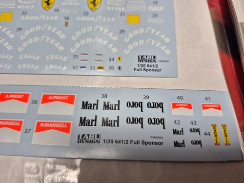 Fujimi 1/20 Ferrari 641/2 GP 1990 plastic model and external decal sticker set. - Picture 16 of 22