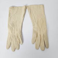 Vintage White Leather Washable Doeskin Gloves Made in England Size 7 Bermuda