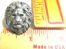 Lions head pin vintage collectible old zoo worker hunter biker vest Lion pinback