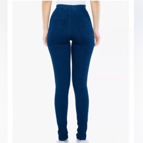 Neu ohne Etikett American Apparel The Easy Jeans hoher Bund Stretch Skinny blau Größe Large - Bild 3 von 16
