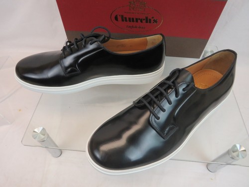 CHURCH'S BY PRADA PADFIELD ETF001 BLACK LEATHER DERBY OXFORDS SNEAKERS 8 US 9 - Picture 5 of 12