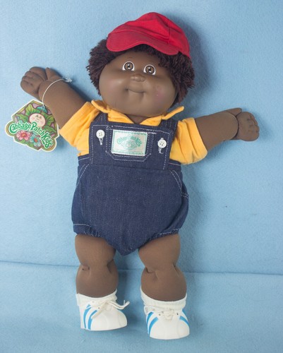 Vintage 1984 African American Cabbage Patch Boy Doll w Tag & Original Clothes
