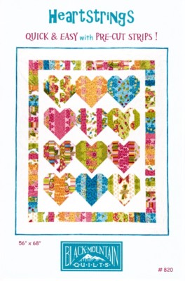 Hearts Heartstrings Quick & Easy Jelly Roll Strips Black Mt. Quilt Pattern 