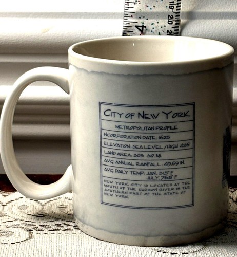 Starbucks, 2010, City Mug, New York, The Big Apple, Cream, Blue, 18 oz - Picture 4 of 9
