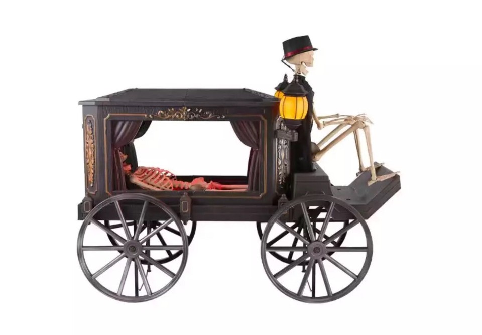 Home Depot Halloween Home Accents Holiday 5 ft. Animated LED Hearse IN