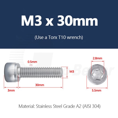 TORX Cap Screws Six Lobe Hexobular Drive M2 M2.5 M3 M4 M5 Stainless Steel A2 304 - Picture 39 of 54