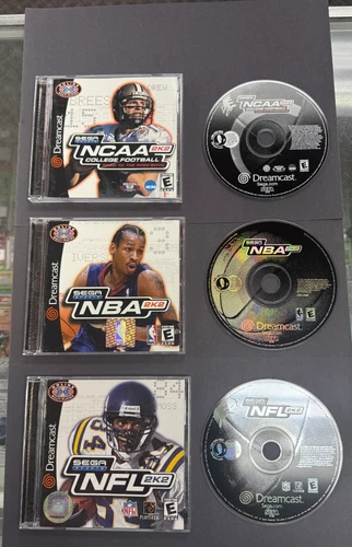 SEGA DREAMCAST VIDEO GAME LOT COMPLETE CLEAN SPORTS NCAA NBA NFL 2K2