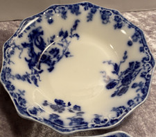  5 Grindley Blue Flow 5-1/4" Fruit Bowl "Janette'. Patented 1897