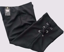 NWT JM Collection Women's Black Capris Cropped Wide-Leg Comfort Waist Sz S