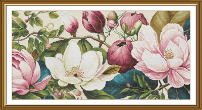 Cross Stitch Kit Counted DIY needlepoint threads stitch Flowers unprinted canvas