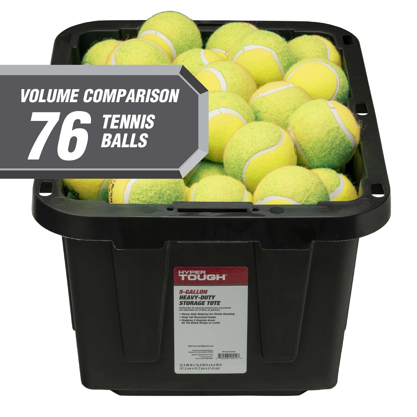 Hyper Tough Set of Snap Lid Plastic Storage Bin, Black Base/Red