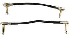 MXR Dunlop Patch Cables 6 inch  152mm 2 Pack 1/4" Angled Flat  pancake  ends