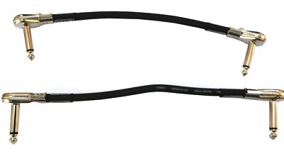 MXR Dunlop Patch Cables 6 inch (~152mm) 2 Pack 1/4'' Angled Flat ( pancake ) ends