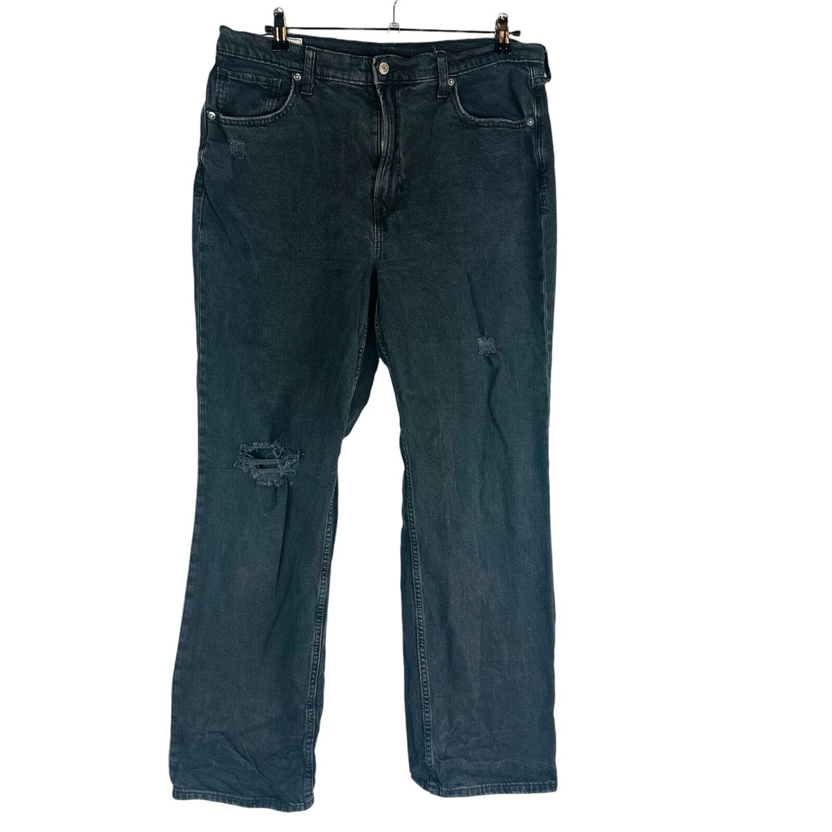 Gap Womans Sz 32/14 Long 90s Loose Jeans Mid Rise Distressed Faded Wash