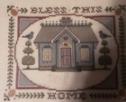 Framed Finished Cross Stitch Bless This Home — photo 4