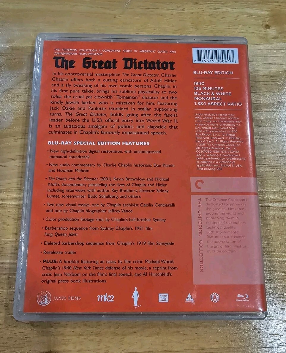 The Great Dictator (Criterion Collection) (Blu-ray, 1940