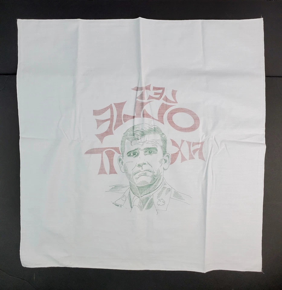 Vintage NOS "Let Ollie Fix It" Oliver North Bandana Flag white cotton 22" x 22" - Image 4 of 4