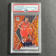 2019-20 Panini Mosaic Orange #205 Nickeil Alexander-Walker Signed Card AUTO PSA