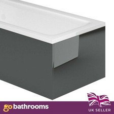 Newton Anthracite Grey Gloss Effect MDF Adjustable Height End Bath Panel 80cm