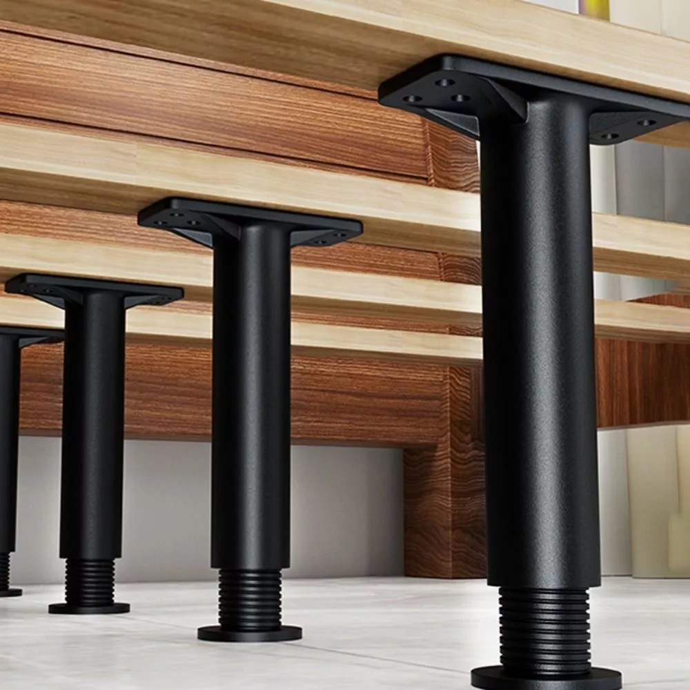 Black Telescopic Adjustable Bed Beam Support Furniture Leg Sofa Legs Bed Bottom