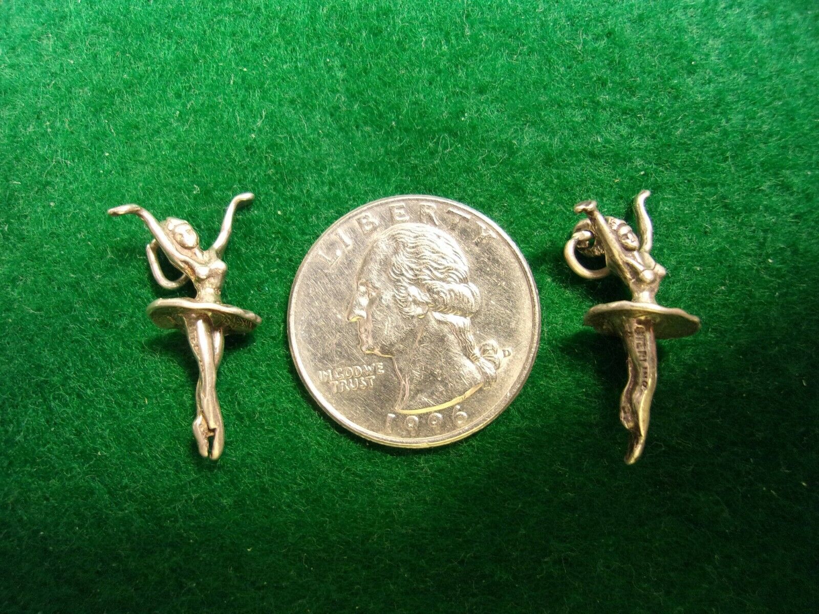 #98 of 140, PAIR OF VTG STERLING SILVER CHARMS, A… - image 2