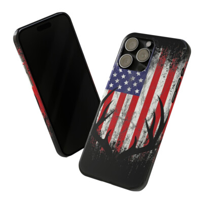 Deer Hunting American Flag iPhone Case