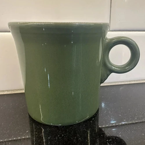 Fiestaware Sage Green Ring Handled Mug Coffee Cup EUC Retired Fiesta