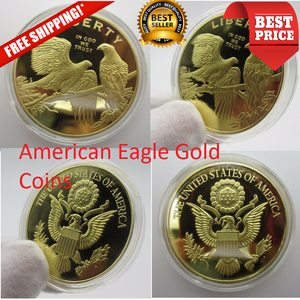 Details About American Eagle Gold Coins Brass Craft Exquisite Liberty Coin Collection