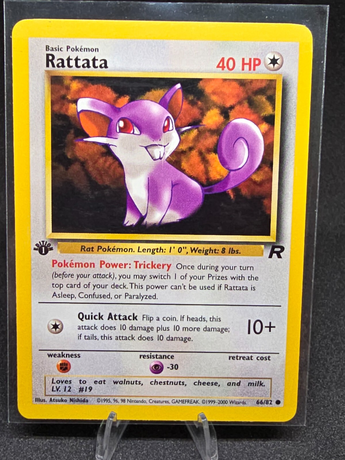 Pokemon TCG Rattata 66/82 Vintage 1st Edition Team Rocket Common NM