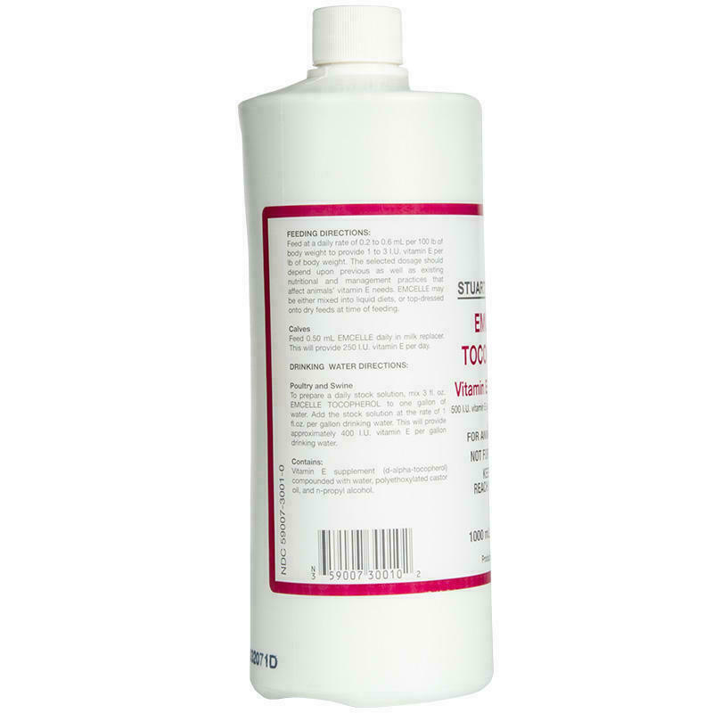 EMCELLE Tocopherol Liquid Solution Vitamin E Equine Poultry 1000 ml eBay