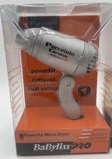 Babyliss Pro Porcelain Ceramic Compact Dual Voltage Micro Hair Dryer BABP051