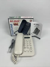 N-INC Landline Corded Telephone,KX-T076CID Wall-mounted Fixed Wired *Read*