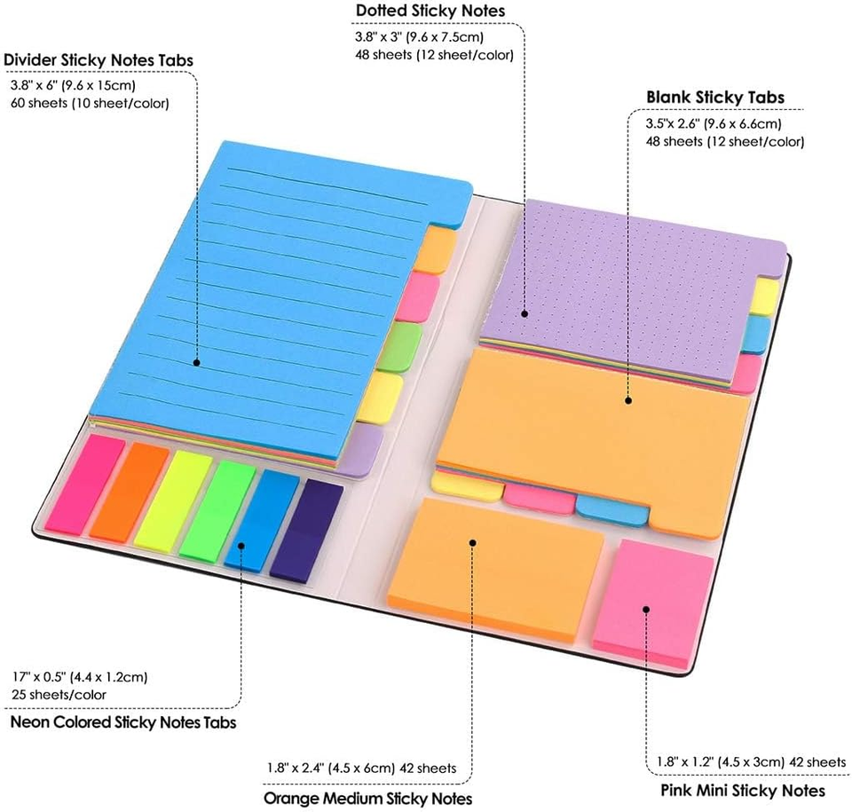 Sticky Note Set, Self-Adhesive Sticky Note Book Set, School, Office ...