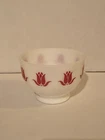Vintage Fire King Milk Glass Red Tulip Cottage Cheese Bowl