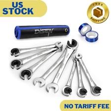 8pcs Flare Nut Wrench Set Brake Line Ratcheting Wrench Set Metric 8-17mm 8pcs Flare Nut Wrench Set Brake Line Ratcheting Wrench Set Metric 8-17mm