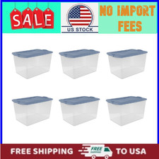 Sterilite Large Latching Storage Bin, 66 Quart Clear Plastic Storage Container