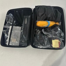 Action camera accessory kit w/ a carrying case. Head, chest straps underwater