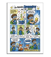 5x  Päckchen Superkräfte Postkarte Comic Su...