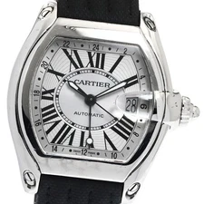 CARTIER WATCH W62032X6 ROADSTER XL GMT AUTOMATIC WINDING DATE SILVER DIAL MEN'S