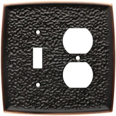 Hammered Bronze Switch Duplex Wall Plate Toggle Outlet Wall Cover Combo