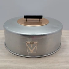 Vintage Mid Century Modern MCM Cake Plate Cover Only - Metal Aluminum 11.5"