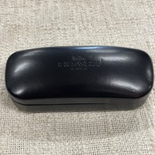Coach Black Sunglasses Eyeglass Case Hard Clamshell with Cleaning Cloth