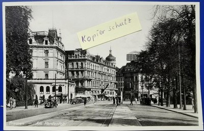 Postcard Bremen at the Herdentor Background Cafe Cave approx. 1940