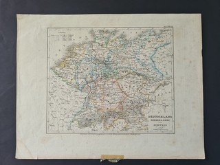 Historische Karte MITTEL EUROPA DEUTSCHLAND.SCHWIZ NL ALTCOLORIERTER STICH