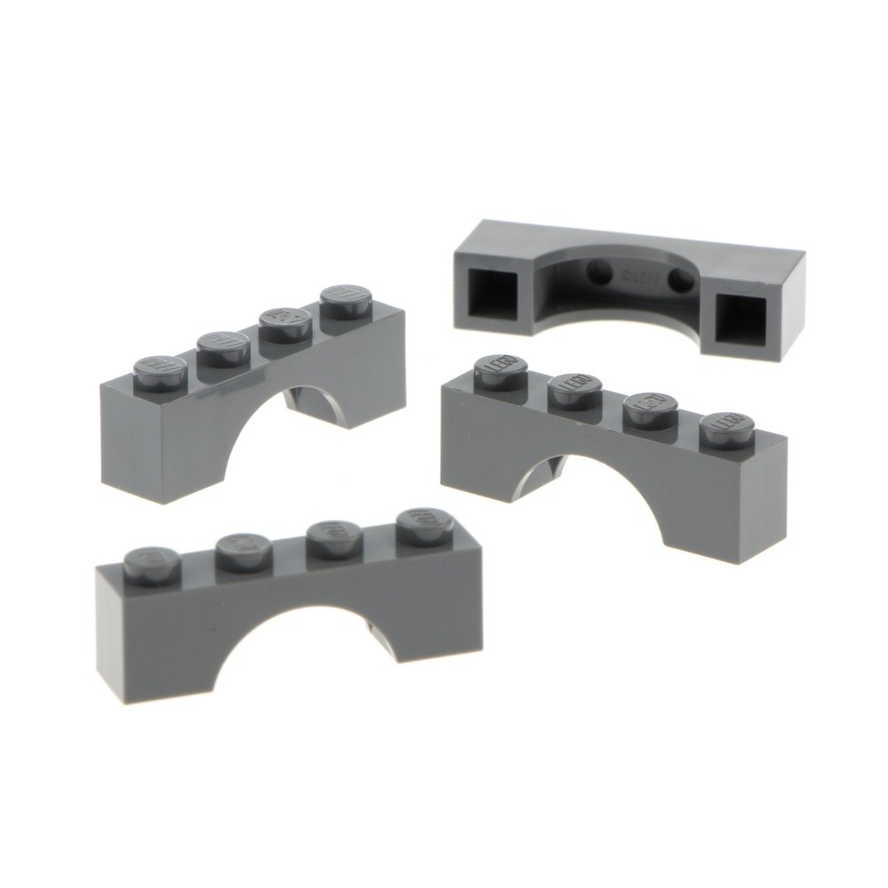 4x Lego Arch Brick 1x4x1 New Dark Gray Arches Round Arch Bridge 4210999 3659