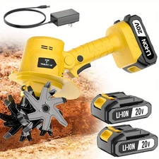 Cordless Tiller Cultivator, Electric Garden Tiller, Lightweight Handheld Tiller